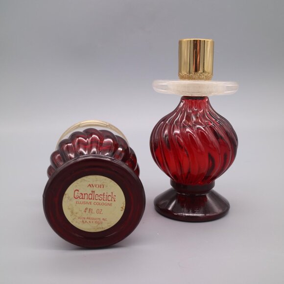 Avon Vintage Charisma 4oz Cologne Candlestick Bottle Vintage Avon Candle Holders - Picture 3 of 6
